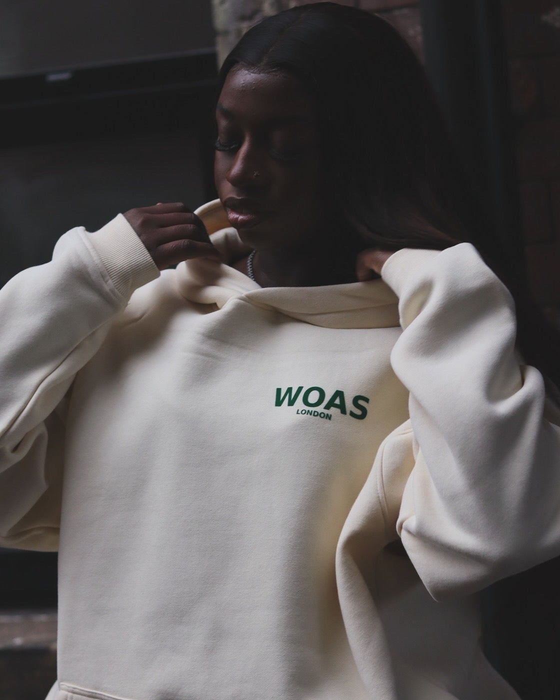 STAPLE HOODIE - CREAM AND EMERALD